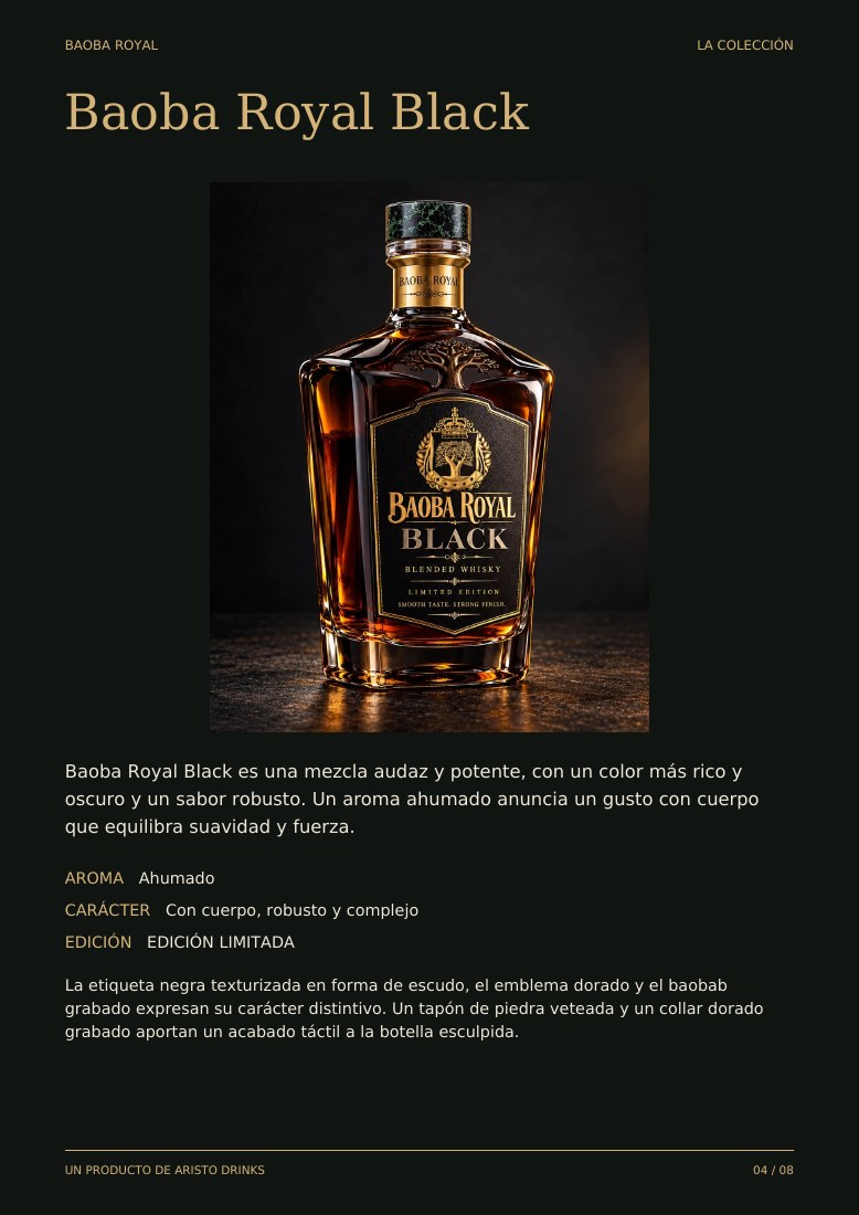 Página del catálogo 4: Baoba Royal Black