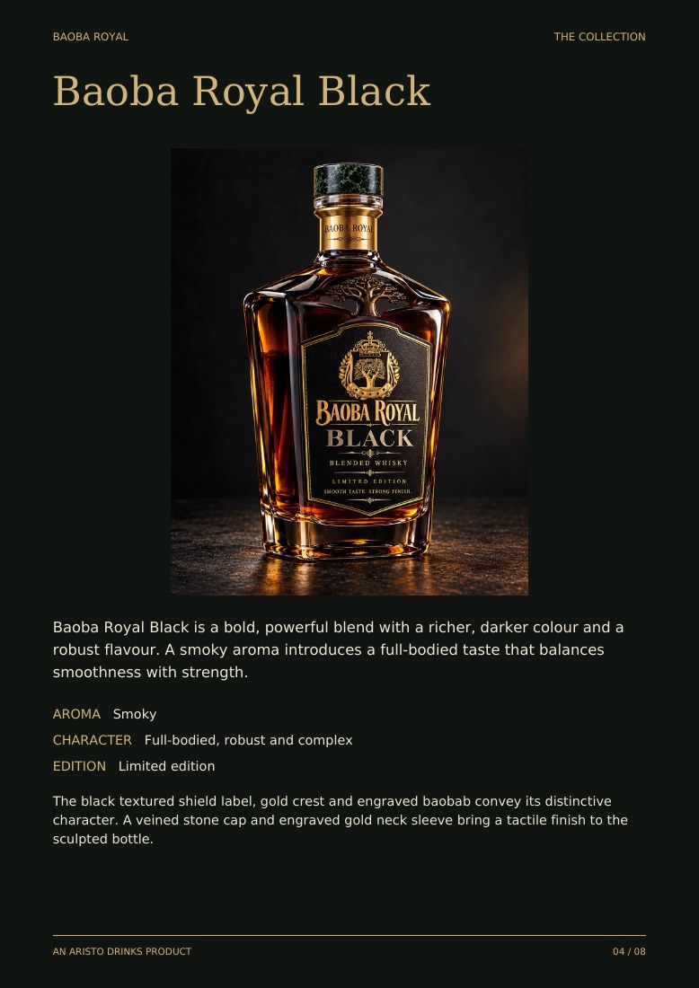Catalogue page 4: Baoba Royal Black